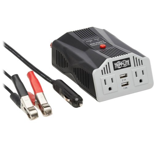 Tripp Lite 400W, 2xAC, 2xUSB, 3.1A, Battery Cables, Cigarette Ligther Adapter
